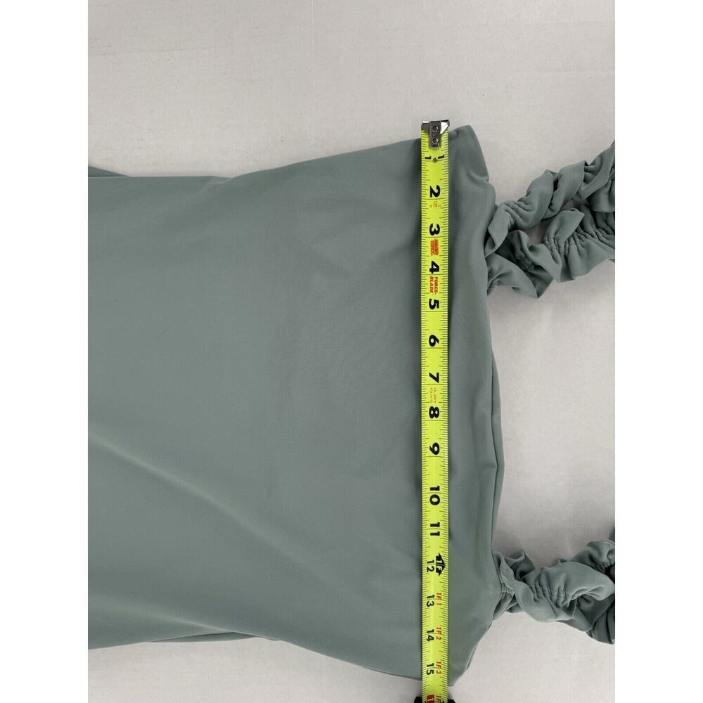 Susana Monaco Dress Sz L Ruffle Strap Green Bodycon Party Wedding Guest $125 - Picture 14 of 16